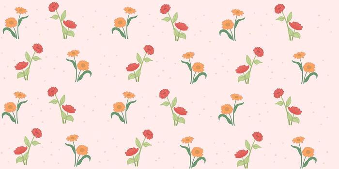 seamless red orange floral pattern. Retro flower pattern in small decorative. ditsy pattern in small. vector