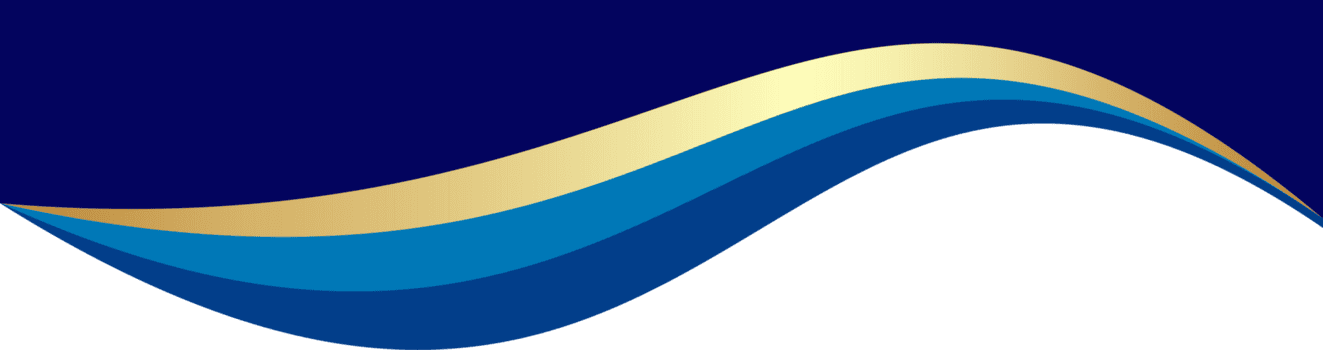 confine forma per bandiera design. blu intestazione sezione con d'oro linea. astratto parte inferiore per ragnatela pagina. curva divisore modello. ondulato orizzontale separatore. png