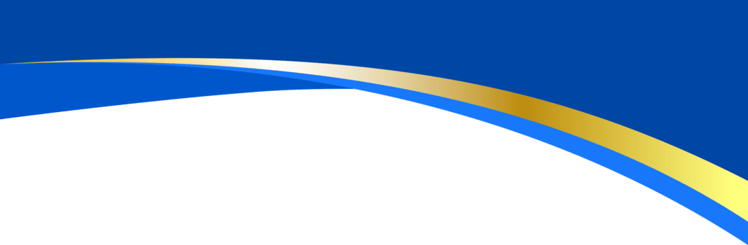 confine forma per bandiera design. blu intestazione sezione con d'oro linea. astratto parte inferiore per ragnatela pagina. ondulato orizzontale separatore. curvo divisore modello. png