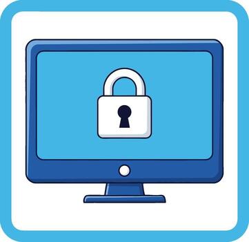 asegurado computadora sistema digital intimidad proteccion icono vector