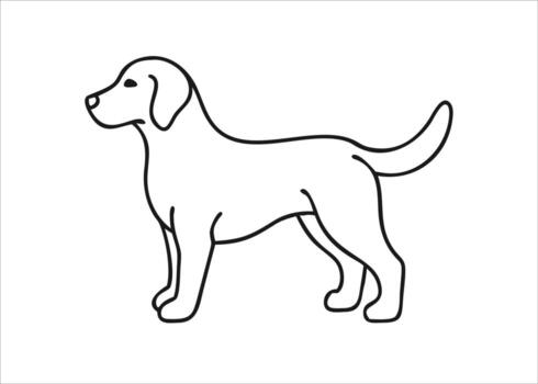 Charming labradoodle line art depicting a beloved canine companion in a simple yet elegant artistic style isolated on white background vector