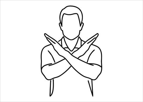 Abstract continuous line art depicting a solitary male figure in a standing posture with one leg extended forward suggesting movement across a space vector