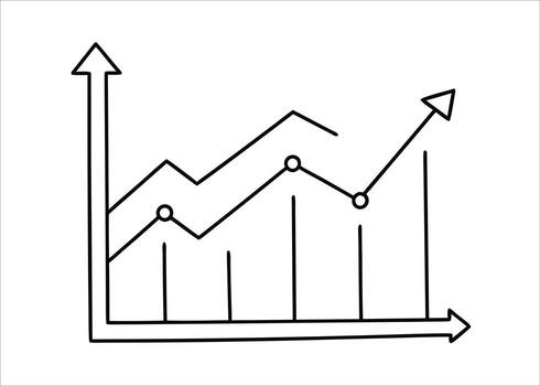 resumen continuo línea dibujo ilustrando hacia arriba financiero Progreso y negocio crecimiento tendencias con un sencillo limpiar estético para datos visualización vector