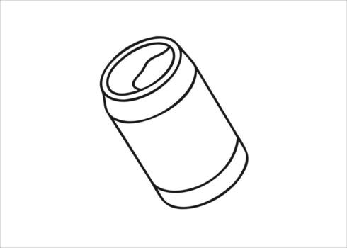 Hand drawn sketch of an aluminum beverage container with artistic line work and a simple outline style isolated on white background vector