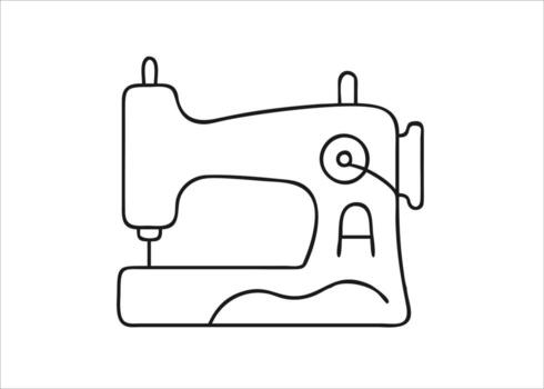 artístico representación de un de coser máquina con un limpiar sólido línea diseño para de coser máquina día celebraciones y elaboración proyectos aislado en blanco antecedentes vector