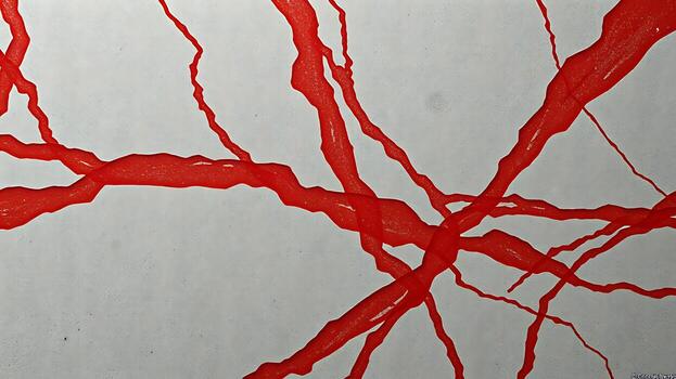 Illustration of vibrant red paint splatters and splashes creating an abstract dynamic pattern photo