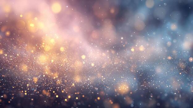 Soft glowing light particles on blurred abstract background, bokeh effect, magical and dreamy mood photo
