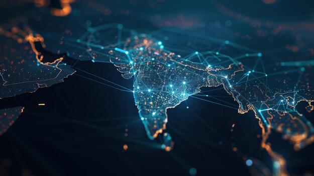 digital mundo mapa red conectividad global datos fluir foto