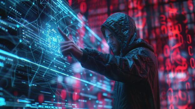 la seguridad cibernética red análisis binario código interfaz foto