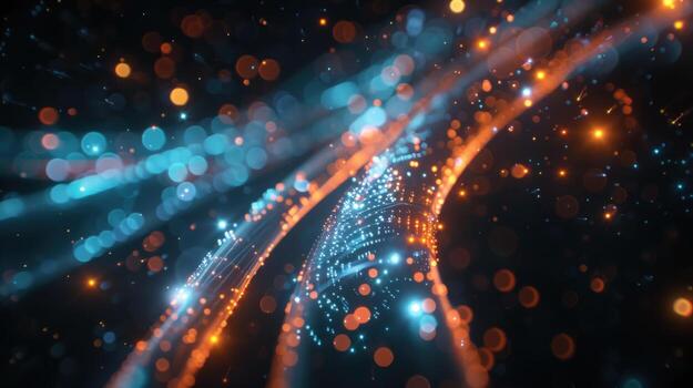 Dynamic flow of data streams abstract technology background photo