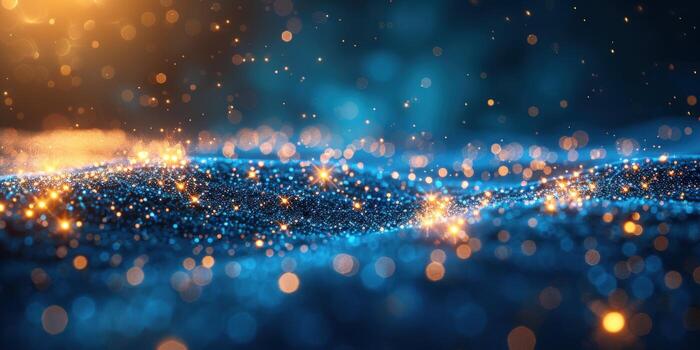 Abstract particle light background with bokeh photo