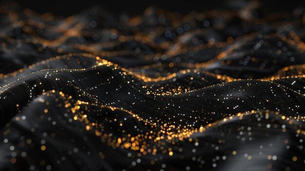 Abstract flowing particle background with glowing dot design photo