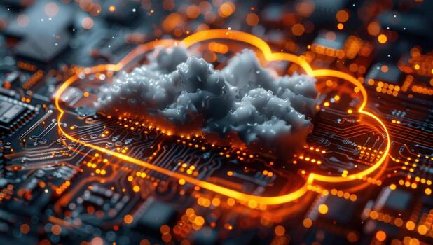 Cloud computing data storage digital network technology photo