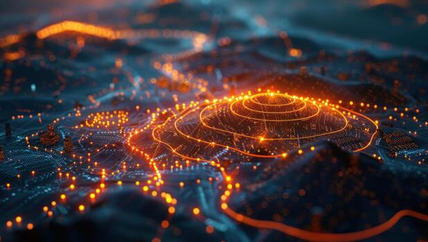 Abstract digital network visualization data technology photo