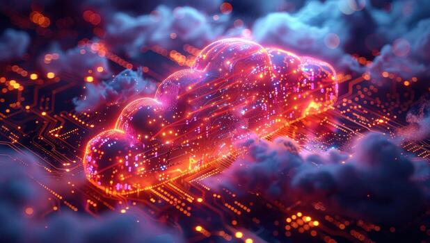 Cloud computing network technology data storage connection photo