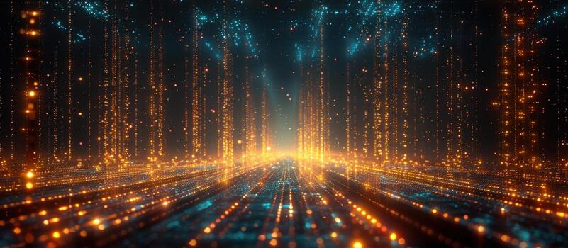 Abstract data stream network connection technology background photo