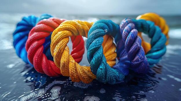 resumen vistoso cuerda bucles en mojado superficie modelo antecedentes foto