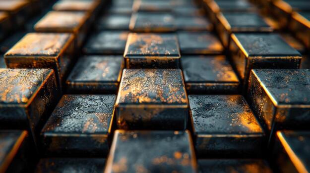 Textured metallic blocks abstract background pattern photo