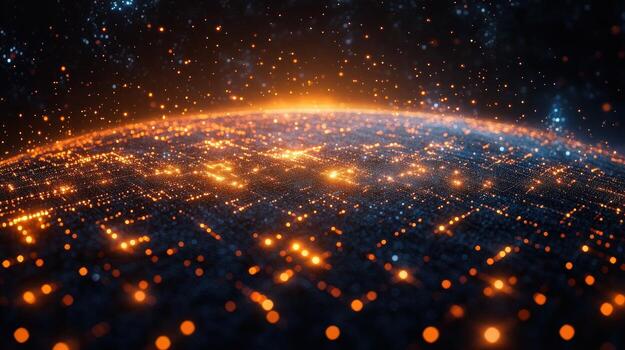 Digital network globe abstract technology connection photo
