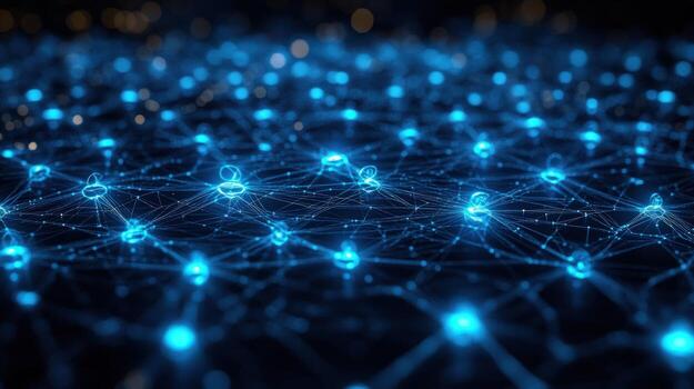 Connected network abstract digital data communication internet technology concept photo