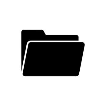 Black document folder icon with rounded edges on a white background vector