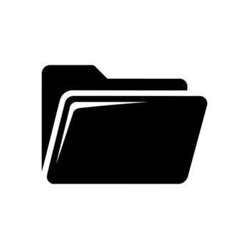 Black folder icon illustration on white background for business and data concepts vector