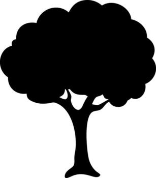 silueta de un árbol aislado en blanco fondo, un sencillo y elegante diseño vector