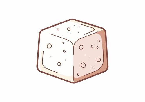 Cartoonish Cube with Rounded Edges and Small Circular Markings vector