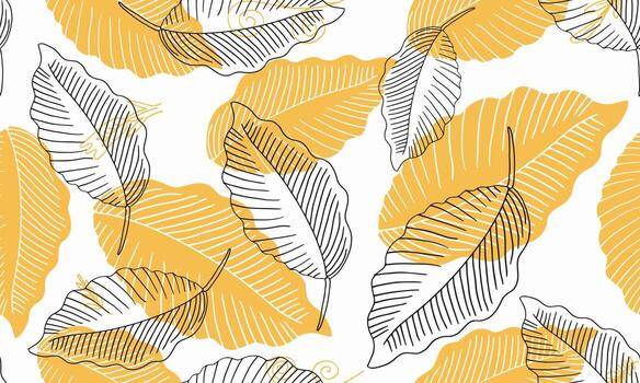 Abstract exotic leaves seamless pattern.Nature background. Spring wrapping paper. vector