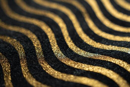 the background of Black and Gold Suede Texture with Wave Pattern photo