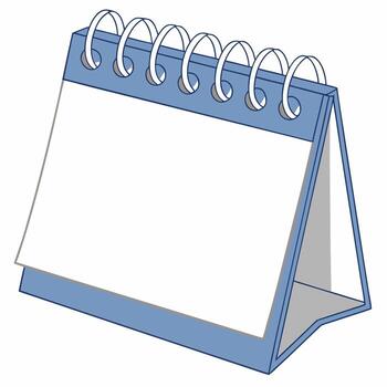 Blank Blue Desk Calendar Mockup A Clean, Simple, and Modern Design for Scheduling and Organization vector