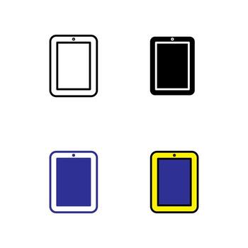 Minimalist Tablet Icons in Multiple Styles vector
