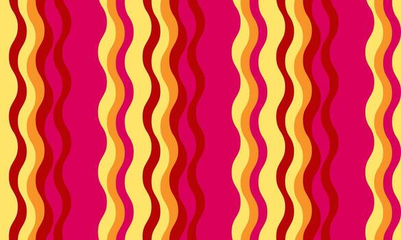 vibrante ondulado rayas en calentar matices crear un dinámica, retroinspirado modelo Perfecto para antecedentes, textiles, o sitio web diseños vector