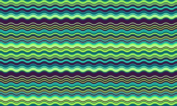 vibrante, ondulado rayas en verde azulado, Lima, y púrpura crear un dinámica, energético modelo. Perfecto para antecedentes, textiles, o sitio web diseño, esta imagen evoca sentimientos de fluidez y movimienot. vector