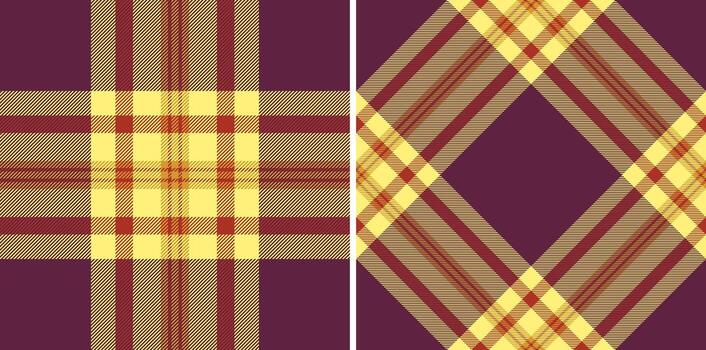check tartan of texture seamless textile with a pattern plaid background fabric. Set in gold colors of new year celebration ideas. vector