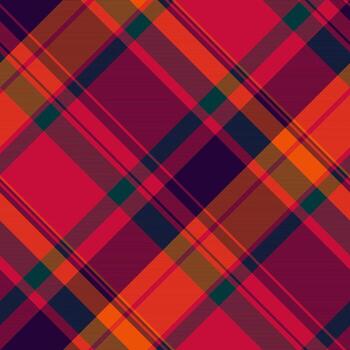 Warm and inviting plaid pattern in shades of red, orange, and navy. Perfect for backgrounds, textiles, or adding a touch of cozy autumn style. vector