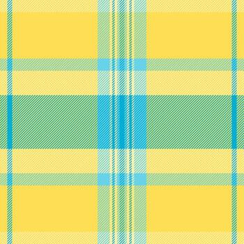 Creation background texture fabric, print tartan seamless. Amazing pattern check textile plaid in mustard and cyan colors. vector