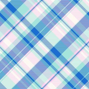 comprobado cheque tartán patrón, suave tartán textura . blanco antecedentes textil tela sin costura en ligero y azul colores. vector