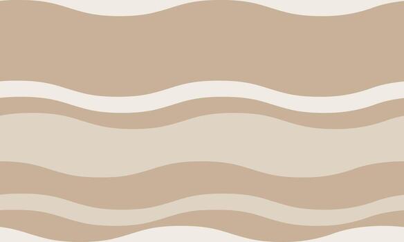 Serene beige and cream wavy stripes create a calming, minimalist pattern. Perfect for website backgrounds, social media posts, or textile designs. vector