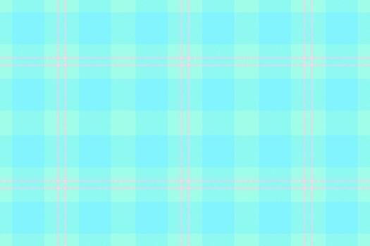 Fuzzy check pattern plaid, mid tartan textile texture. Colourful fabric background seamless in teal and cyan colors. vector