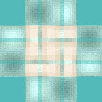 Regular check seamless, iconic tartan fabric plaid. Diamond background textile texture pattern in light and teal colors. vector