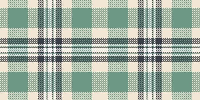 Detailed seamless pattern featuring a classic plaid design in muted green, white, and dark gray tones. Ideal for backgrounds, textiles, or adding a rustic, cozy touch to designs. vector