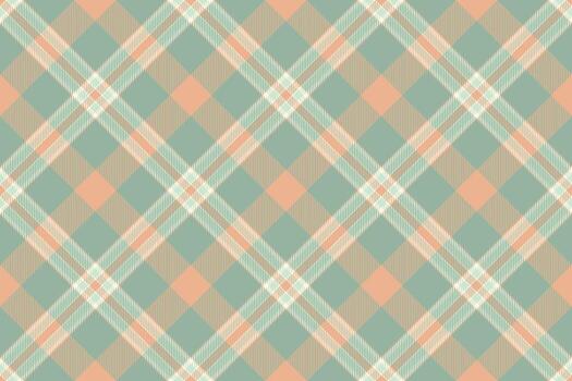 Soft, seamless plaid pattern in pastel hues. Calming color palette and diagonal lines offer a versatile background for various design projects. vector