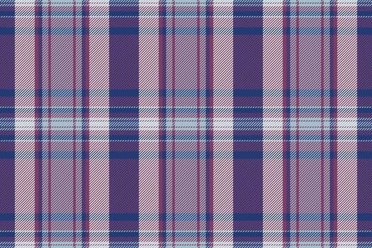 Classic tartan pattern featuring a harmonious blend of purples, blues, and whites. Ideal for textile design, backgrounds, or adding a touch of traditional style. vector