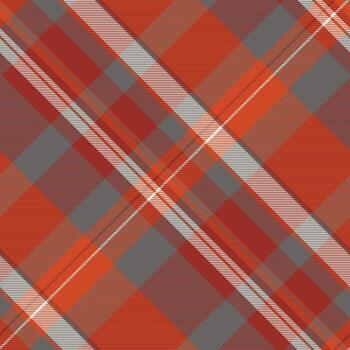 Warm tartan pattern in orange, grey and white. Ideal for fall designs, textiles, backgrounds, or adding a cozy touch to any project. Versatile and stylish. vector