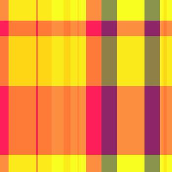 Vibrant plaid pattern. A geometric grid of warm colors evokes retro, modern, or textile designs. Use for backgrounds, branding, or creative projects. Abstract and bold. vector