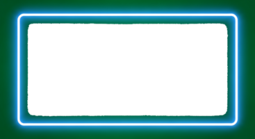 brilhante azul brilhando néon retangular quadro, Armação com arredondado cantos. png