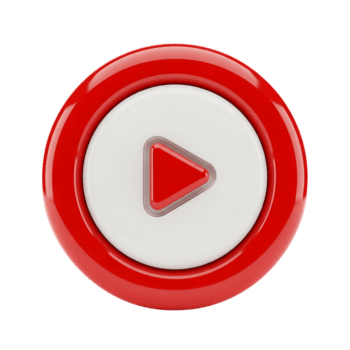 3d icon of a red play button with a circular frame isolated on transparent background, ideal for media player applications png