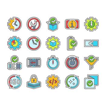 assembly setup product icons set item vector