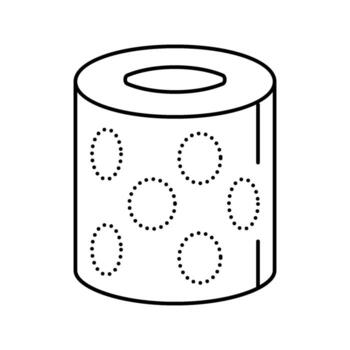 embossed pattern toilet paper line icon module vector
